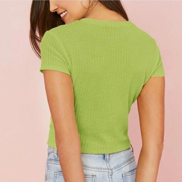 ๐ฅ$1 Bundled Newย Waffle Knit Cropped Top sz.โXS - Picture 4 of 6